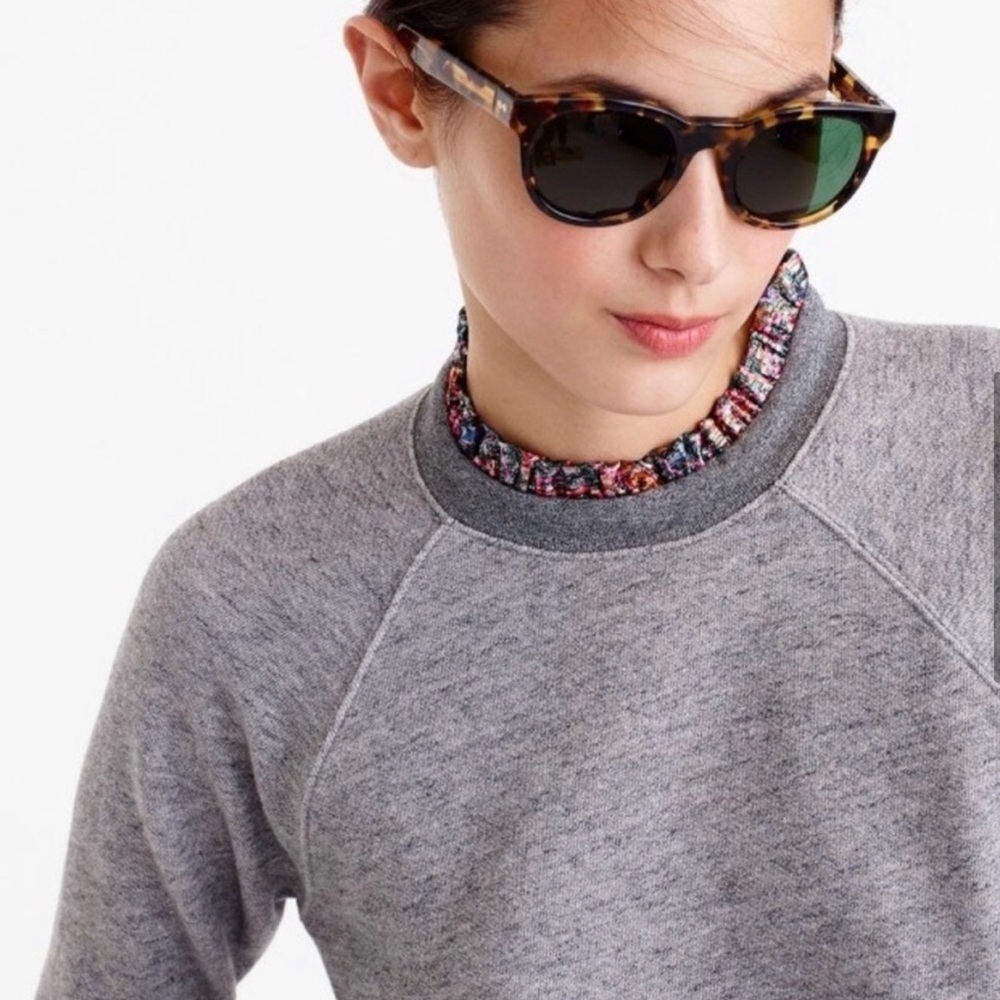 J.Crew Metallic Ruffle-Neck Sweatshirt